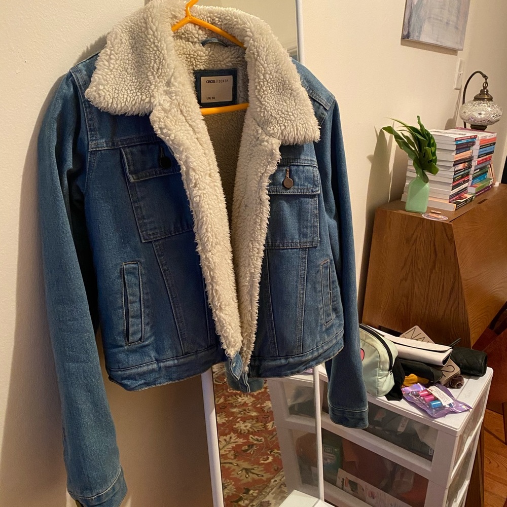 ASOS Curve Shearling Denim Jacket
